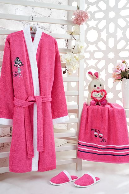 z r home pretty girl 15 16 yas pembe bambu cocuk bornoz seti fiyati yorumlari trendyol