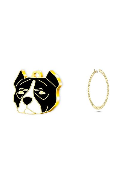 altin kaplama pitbull kopek kunyesi kedi kopek kolyesi gold