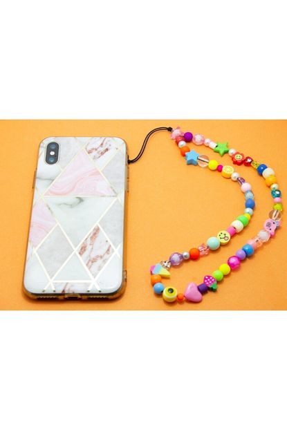 soyaz renkli boncuklu tum telefon kiliflarina uygun telefon askisi fiyati yorumlari trendyol
