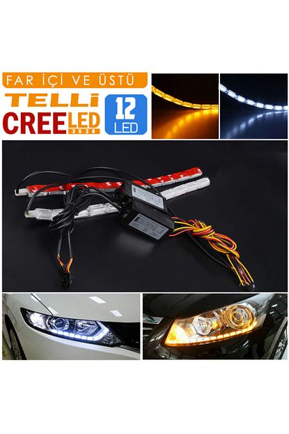 c9 far ici far ustu kristal kayar led telli 12li fiyati yorumlari trendyol