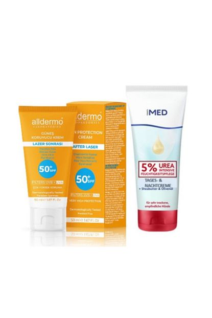 alldermo lazer epilasyon sonrasi gunes koruyucu krem spf50 50ml ream med yatistirici krem 50ml fiyati yorumlari trendyol