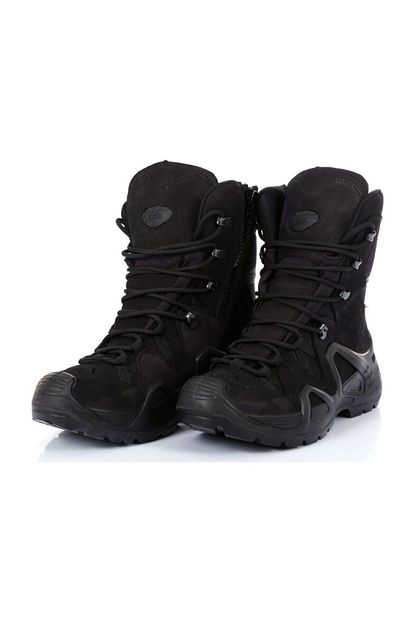 vogel unisex siyah fermuarli askeri bot