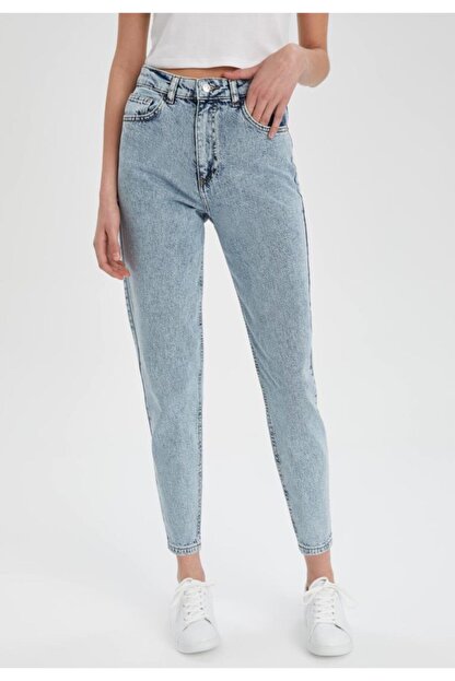 Defacto Kadin Mavi Mom Fit Yikamali Jean Pantolon Fiyati Yorumlari Trendyol