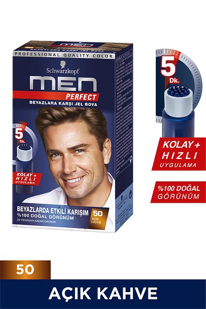 men perfect perfect erkek no 50 acik kahve sac boyasi fiyati yorumlari trendyol
