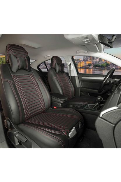 stil fiat linea siyah kirmizi deri oto koltuk kilifi set fiyati yorumlari trendyol