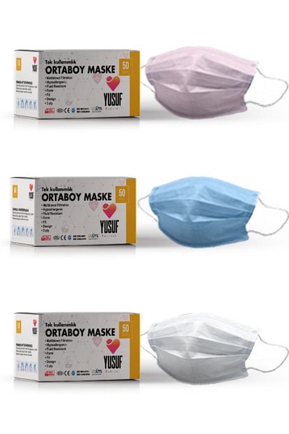 yusuf medical cerrahi meltblown genc maskesi 3 renk 150 adet uts kayitli fiyati yorumlari trendyol