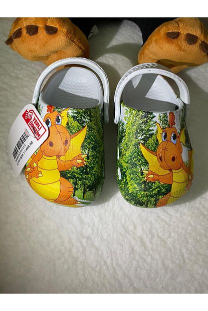 gezer unisex bebek beyaz dinazor crocs tipi yazlik sandalet terlik fiyati yorumlari trendyol