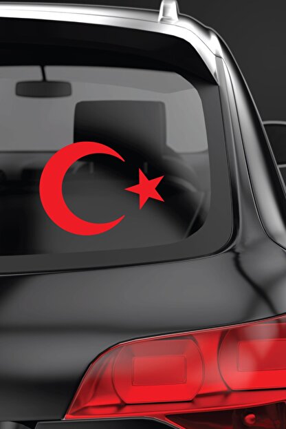 dijitalya turk bayragi ay yildiz sticker yapistirma kaput bagaj cam kirmizi fiyati yorumlari trendyol