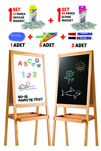 magnet iq ahsap yazi tahtasi cift tarafli manyetik ozellikli fiyati yorumlari trendyol