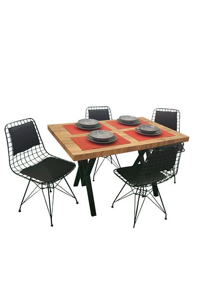 grande home 80 120 masa tablasi 30 50 karo ayak 4 tel sandalye sirtlikli atlantik cam fiyati yorumlari trendyol