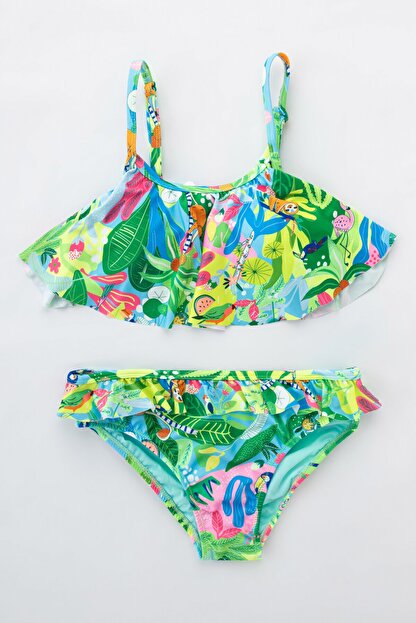 penti cok renkli tropic frill bikini takimi fiyati yorumlari trendyol