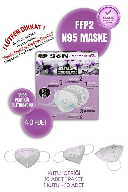 poetic n95 koruyucu maske 40 adet