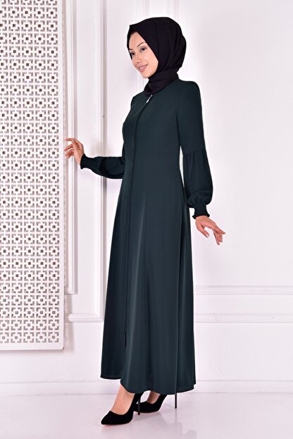 Modamerve Fermuarli Ferace Zumrut Rba20010 Fiyati Yorumlari Trendyol