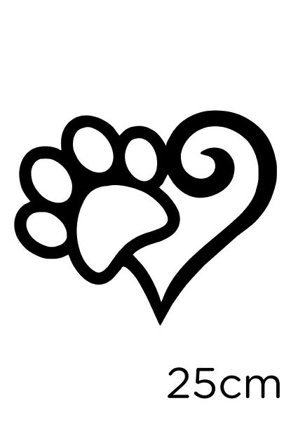 new jargon kalp ve kedi kopek pati ayak izi susleme sticker 25cm siyah fiyati yorumlari trendyol