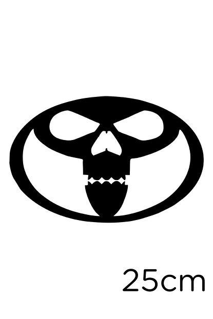 new jargon toyota logosu ve kurukafa araba arac sticker 25cm siyah fiyati yorumlari trendyol