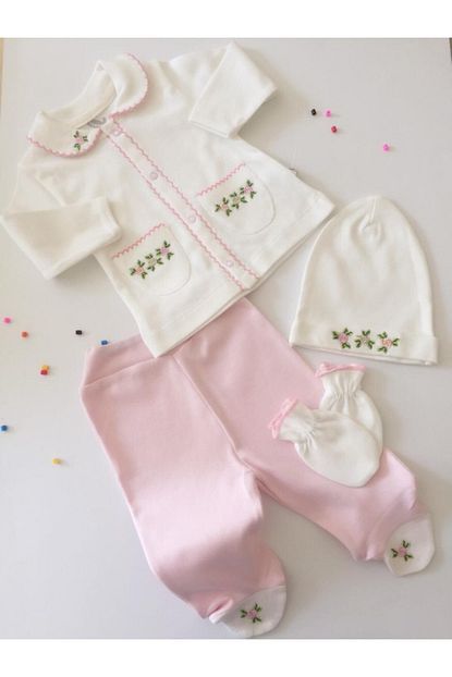 Melekpare Bebek Tulumu Kanavice Islemeli Hastane Cikisi 5li Set Trendyol