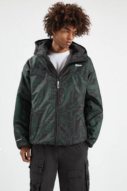 Pull Bear Erkek Yesil Fermuarli Desenli Mont 09710524 Trendyol