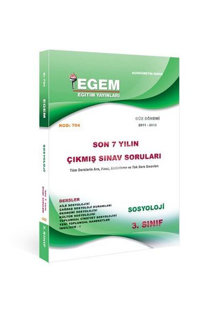 Egem Egitim Yayinlari Egem Yayinlari Sosyoloji 3 Sinif 5 Yariyil Guz Donemi Cikmis Sorular Trendyol