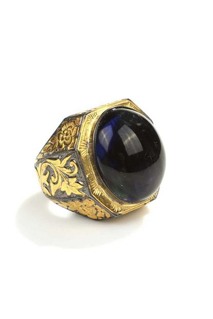 Nas Silver Gumus Oval Sentetik Safir Tasli Erkek Yuzugu Trendyol