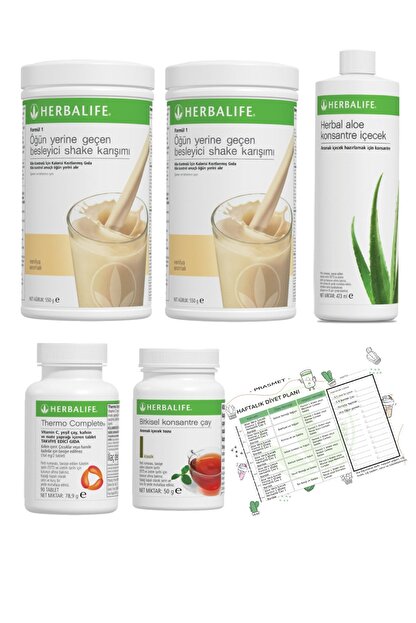 Herbalife Shake Vanilya 2 Adet Klasik Cay Aloe Vera Thermo Complete Diyet Listesi Hediye Trendyol