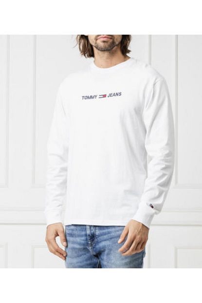 Tommy Hilfiger Erkek Beyaz Uzun Kollu T Shirt Trendyol