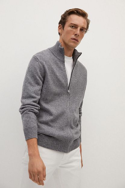 Mango Man Erkek Gri Kircilli Yun Hirka 77075905 Trendyol
