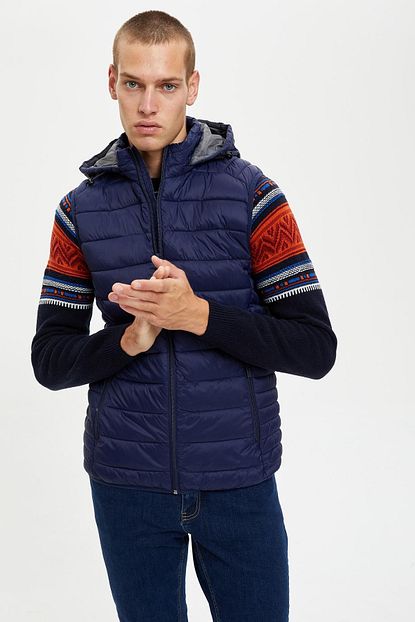 Defacto Erkek Navy Slim Fit Sisme Yelek N4652az20au Trendyol
