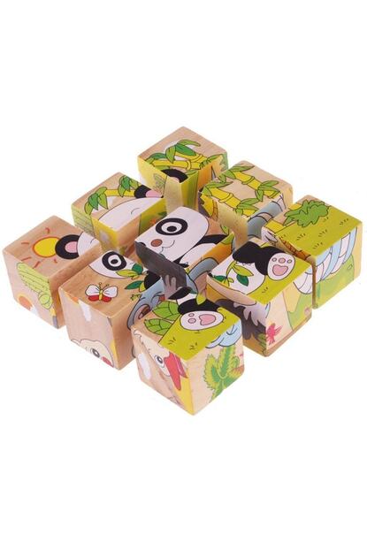Mobee Ahsap Kup Puzzle 9 Parca Egitici Ogretici Ahsap Oyuncak Puzzle Trendyol