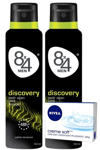 8x4 Discovery Pudrasiz Unisex Deodorant Sprey 150 Ml X 2 Adet Nivea Sabun Trendyol
