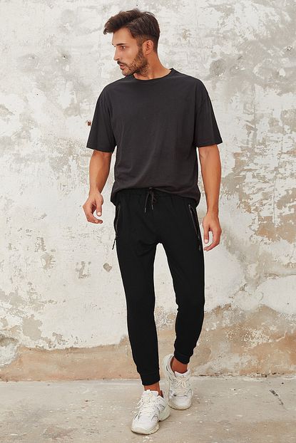 Onlycool Erkek Siyah Dar Paca Jogger Esofman Alti Trendyol