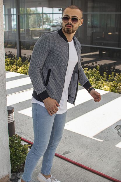 Moda Fethi Erkek Mavi Kolej Yaka Mevsimlik Ceket Trendyol