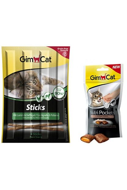 Gimcat 4 Adet Kedi Odulu 2 Sticks Kuzu Etli Ve Tavuklu 20 Gr 2 Nutri Pockets Tuy Sagligi 60 Gr Trendyol