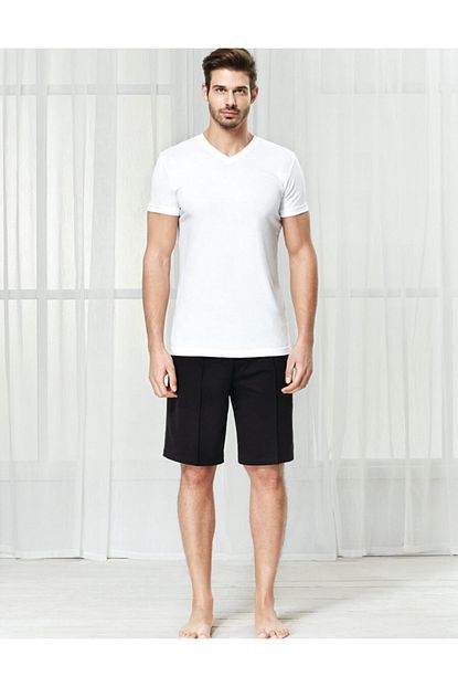 Seasoul Erkek Beyaz V Yaka T Shirt Trendyol