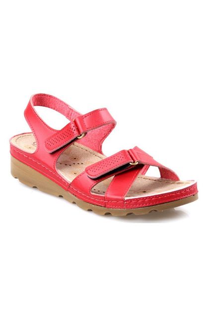 Carla Verde 160107 48 Ortapedik Kirmizi Bayan Sandalet Trendyol