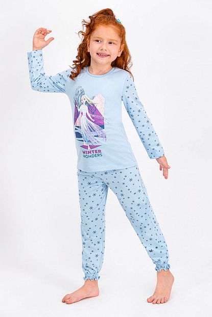 Frozen Karlar Ulkesi Frozen Lisansli Ucuk Mavi Lisansli Kiz Cocuk Pijama Takimi Trendyol
