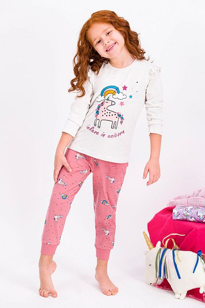 Roly Poly Kremmelanj Believe Unicorn Kiz Cocuk Pijama Takimi Trendyol