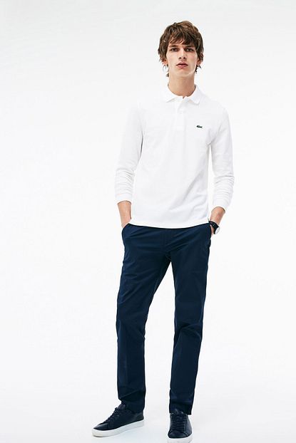 Lacoste Erkek Klasik Fit L1212 Uzun Kollu Beyaz Polo L1312 Trendyol