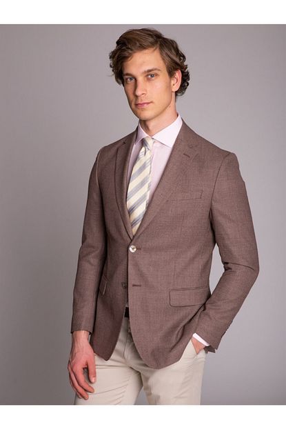 Dufy Bej Duz Erkek Ceket Slim Fit Trendyol