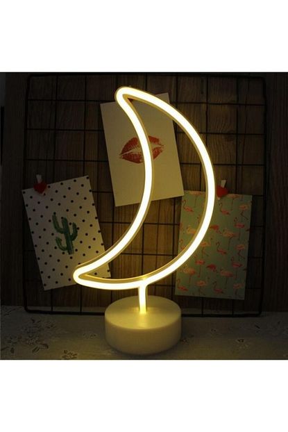 deco elit yarim ay neon led isikli masa lambasi sari dekoratif led neon cocuk odasi lamba fiyati yorumlari trendyol