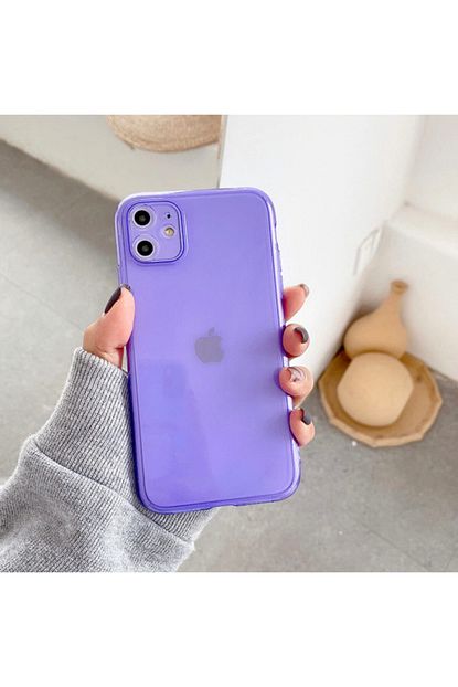 Pickcase Iphone 11 Kilif Neon Renkli Kamera Korumali Parlak Mor Silikon Trendyol