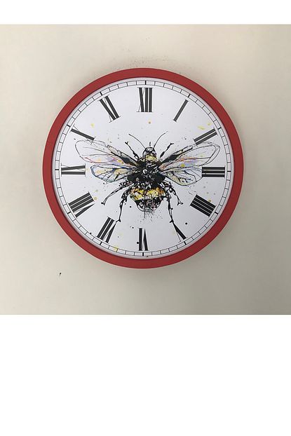 Platin Saat 36 Cm Ahsap Kirmizi Ari Duvar Saati Trendyol