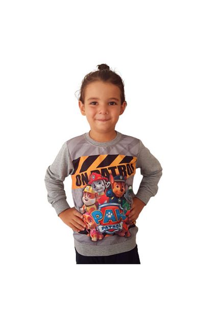 Paw Patrol Erkek Cocuk Gri Ozel Tasarim Sweatshirt Trendyol