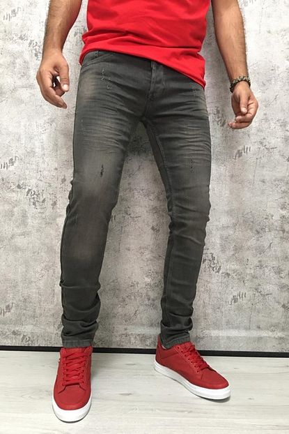 Outlet Carsim Erkek Koyu Gri Slim Fit Kot Pantolon Trendyol