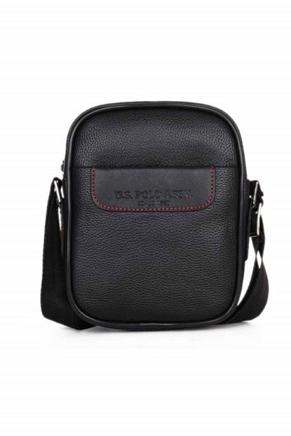 U S Polo Assn Suni Deri Erkek Postaci Cantasi Plevr8440 Siyah Trendyol