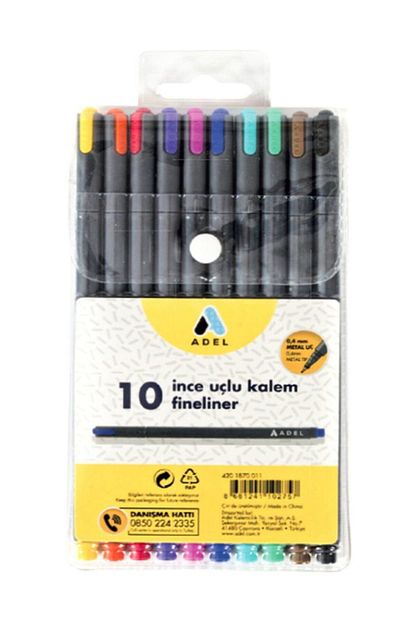 Adel Fineliner 0 4mm Kalem 10 Renk Karisik Trendyol