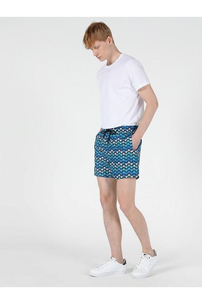 Colin S Slim Fit Yuksek Bel Mavi Erkek Deniz Sortu Trendyol