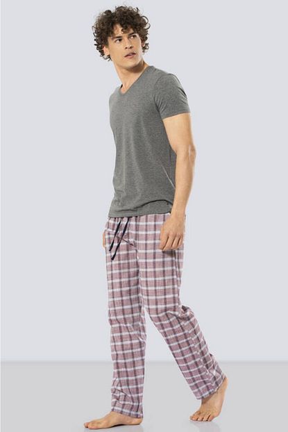 Cacharel Erkek Bordo Kisa Kollu Poplin Pijama Takimi 2184 Trendyol