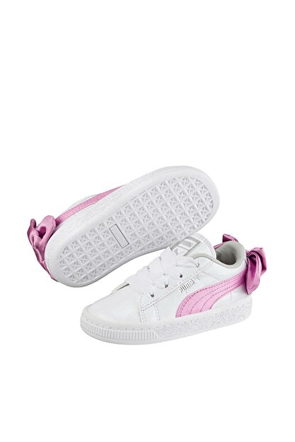 Puma Kids Beyaz Kiz Bebek Ayakkabi Basket Bow Patent Trendyol