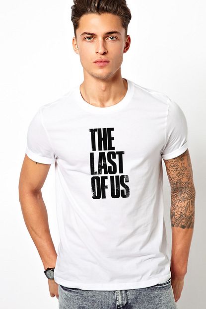 Collage The Last Of Us Eskitme Yazli Baskili Beyaz Erkek Orme Tshirt T Shirt Tisort T Shirt Trendyol