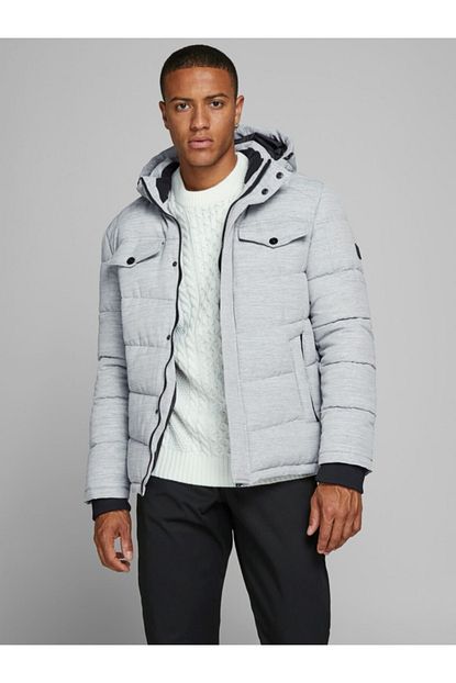 Jack Jones Erkek Gri Sisme Mont 12173872 Trendyol